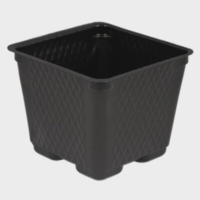 4.1&quot; x 4.1&quot; x 3.5&quot;  Square Black Pot