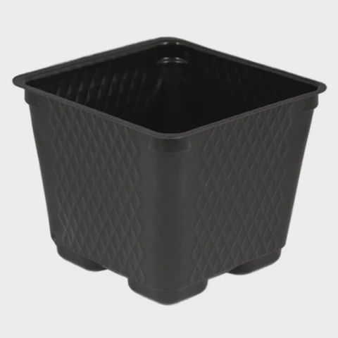4.1" x 4.1" x 3.5"  Square Black Pot, Size: 4"