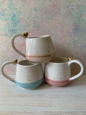 Taza corazón oro