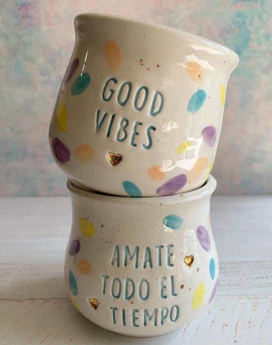 Mate con frase y oro