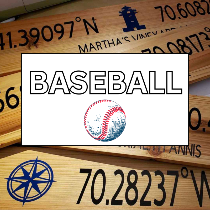 Baseball Themed Latitude/Longitude Sign
