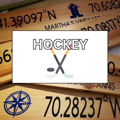 Hockey Themed Latitude/Longitude Sign