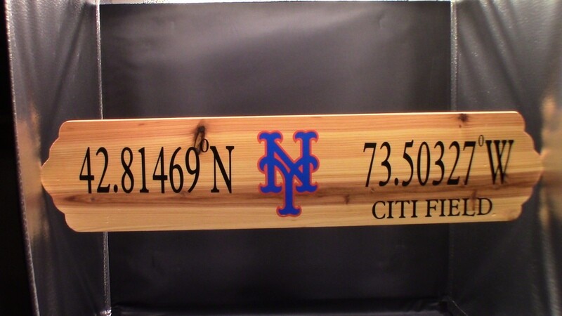 Baseball Themed Latitude/Longitude Sign