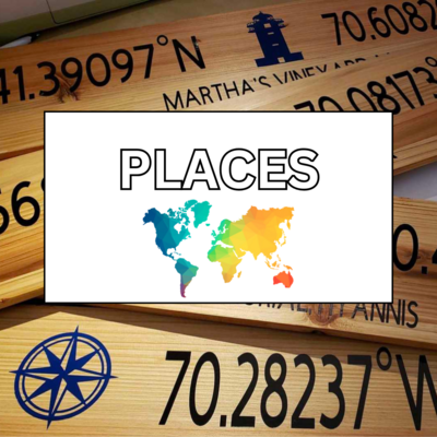 Places/Travel Themed Latitude/Longitude Sign