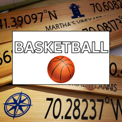 Basketball Themed Latitude/Longitude Sign