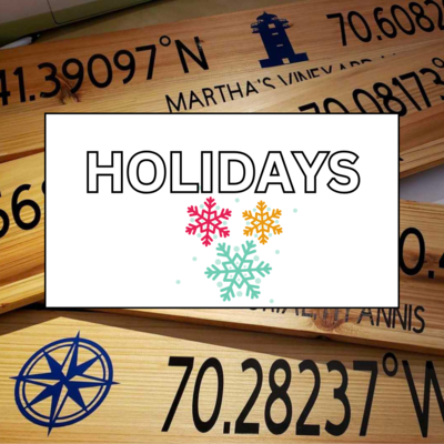 Holidays Themed Latitude/Longitude Sign
