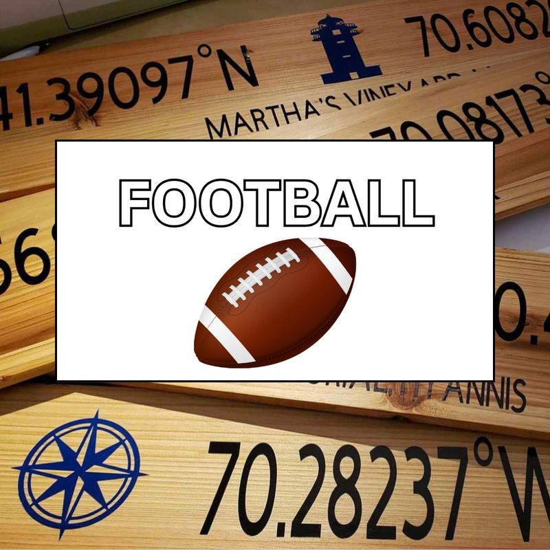 Football Themed Latitude/Longitude Sign
