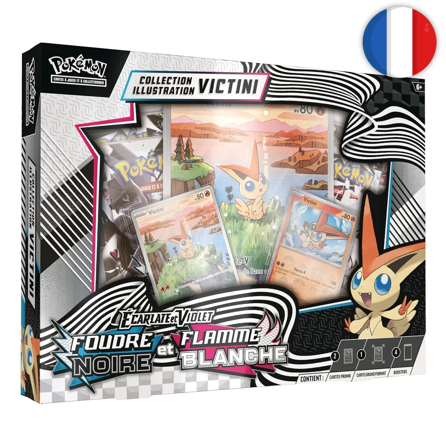 🟣[𝗣𝗥𝗘𝗖𝗢] Pokémon (FR) - Coffret Collection Illustration Victini - EV10.5 Foudre Noire &amp; Flamme Blanche