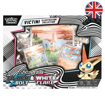 🟣[𝗣𝗥𝗘𝗖𝗢] Pokémon (EN) - Coffret Collection Illustration Victini - EV10.5 Foudre Noire &amp; Flamme Blanche