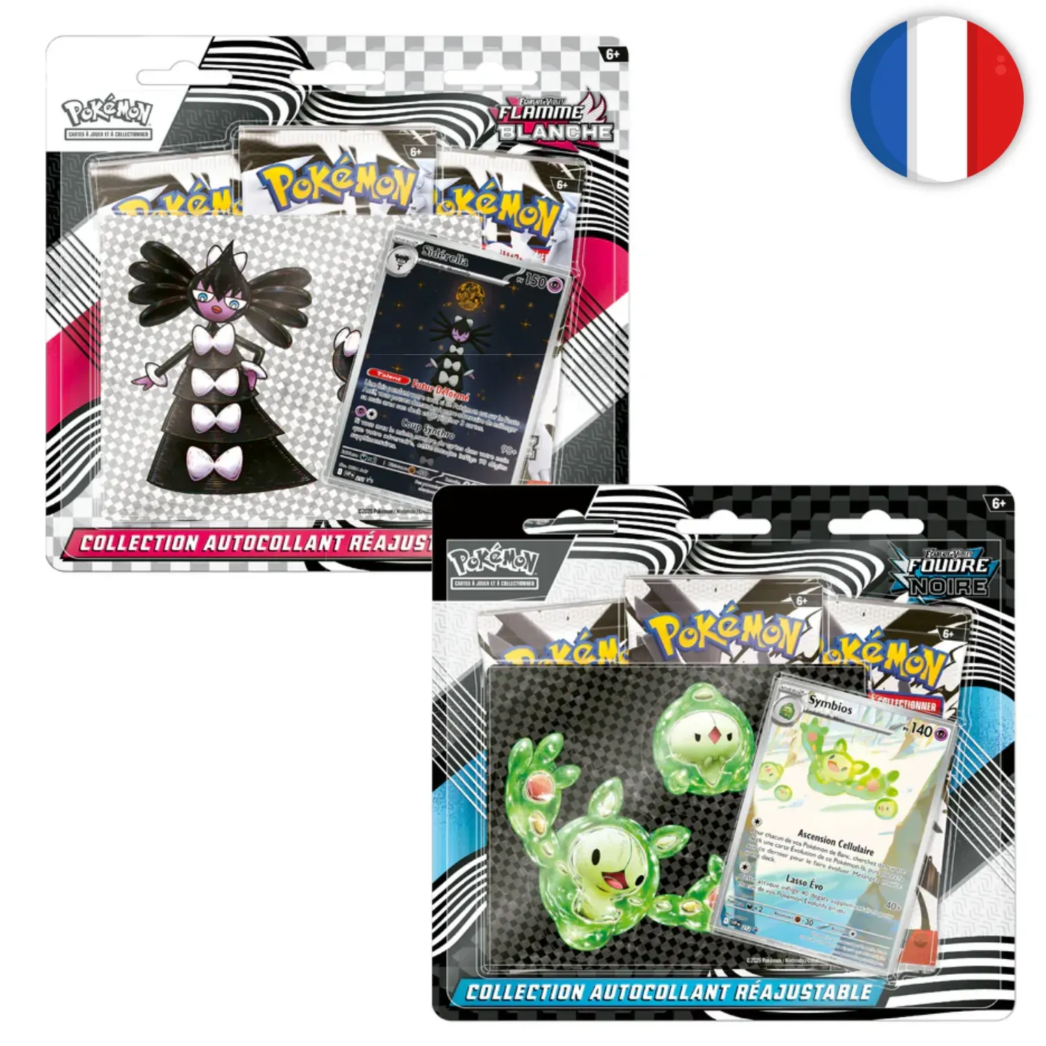 🟣[𝗣𝗥𝗘𝗖𝗢] Pokémon (FR) - Collection autocollant réajustable (set de 2) - EV10.5 Foudre Noire &amp; Flamme Blanche