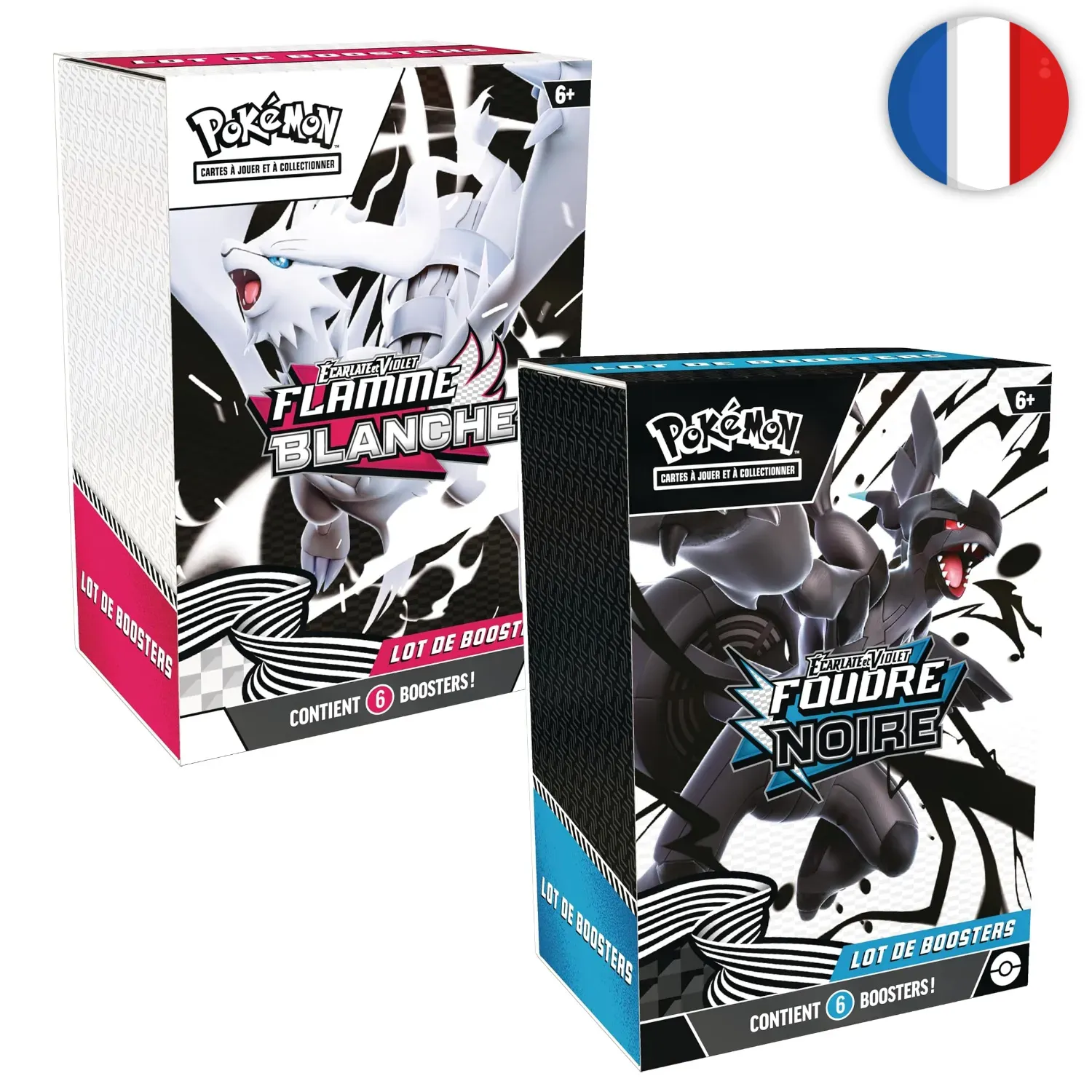 🟣[𝗣𝗥𝗘𝗖𝗢] Pokémon (FR) - Bundles de 6 boosters (set de 2) - EV10.5 Foudre Noire &amp; Flamme Blanche
