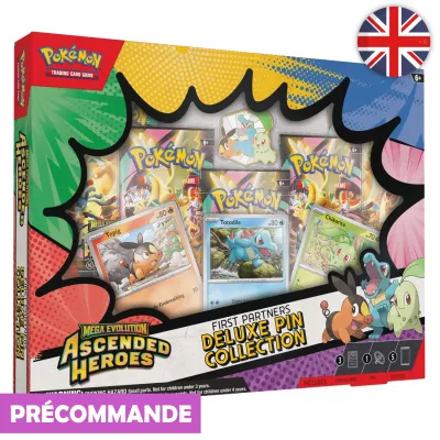 🟣[PRÉCO] Pokémon (EN) - Collection avec pin’s Deluxe Premiers Partenaires - ME02.5 Héros Transcendants