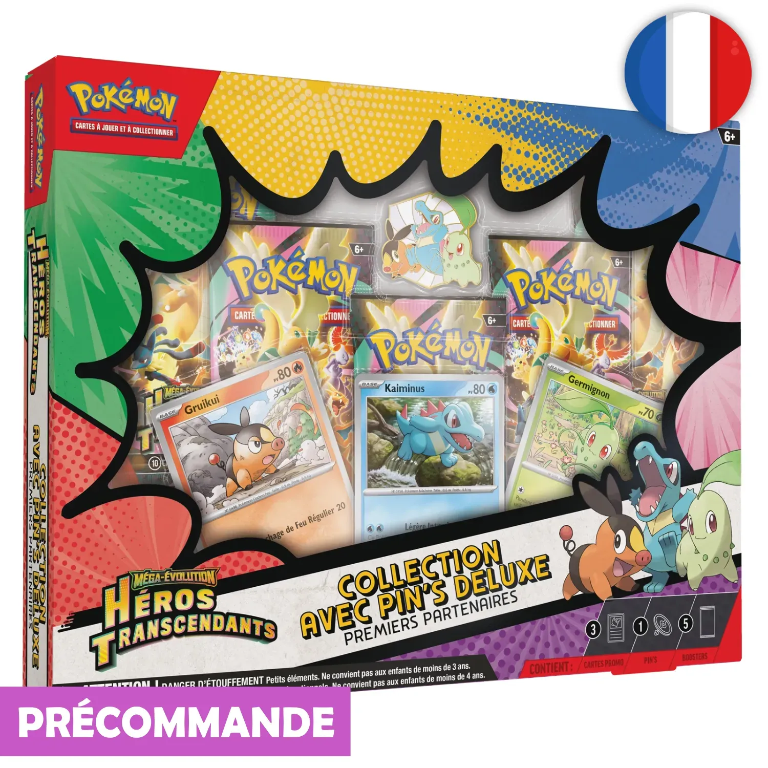 🟣[PRÉCO] Pokémon (FR) - Collection avec pin’s Deluxe Premiers Partenaires - ME02.5 Héros Transcendants