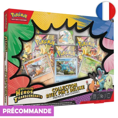 🟣[PRÉCO] Pokémon (FR) - Collection avec pin’s Deluxe Premiers Partenaires - ME02.5 Héros Transcendants