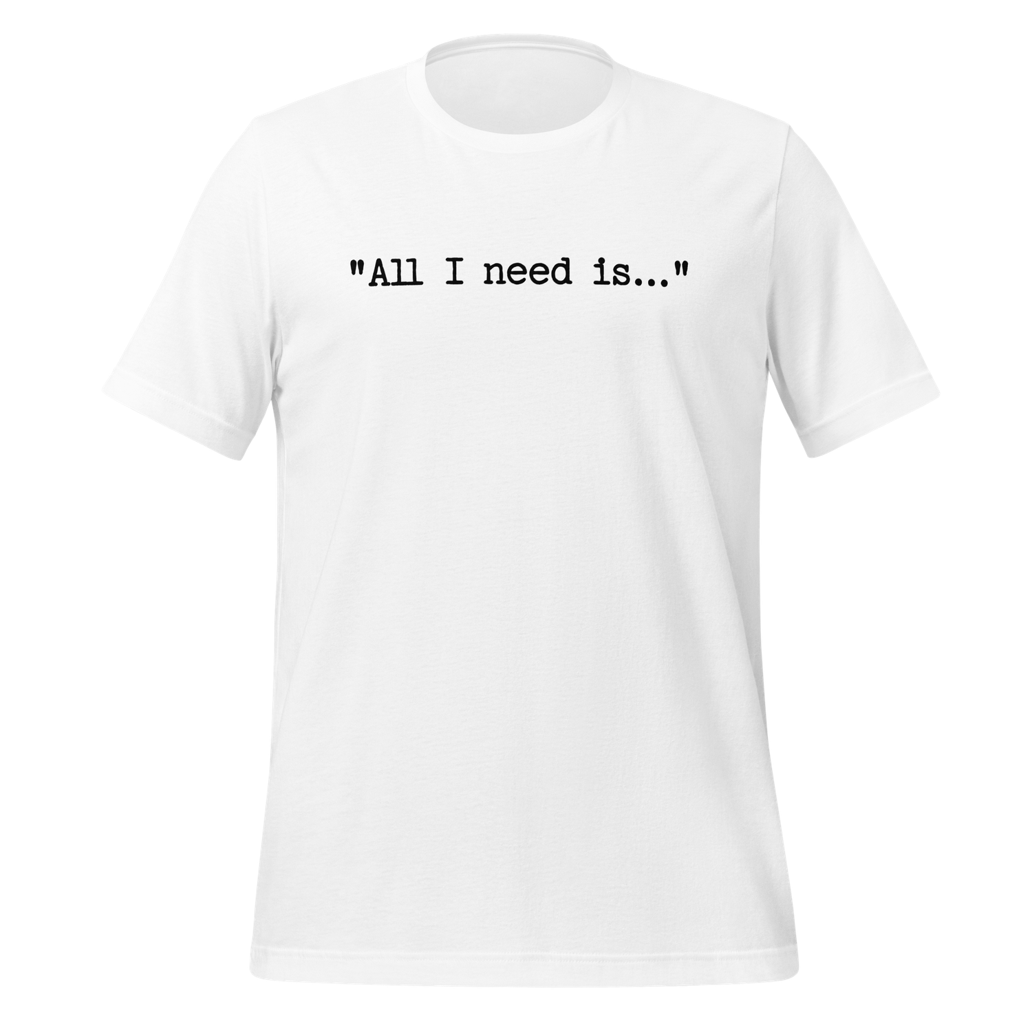 &quot;All I need is...&quot; (Text Only)