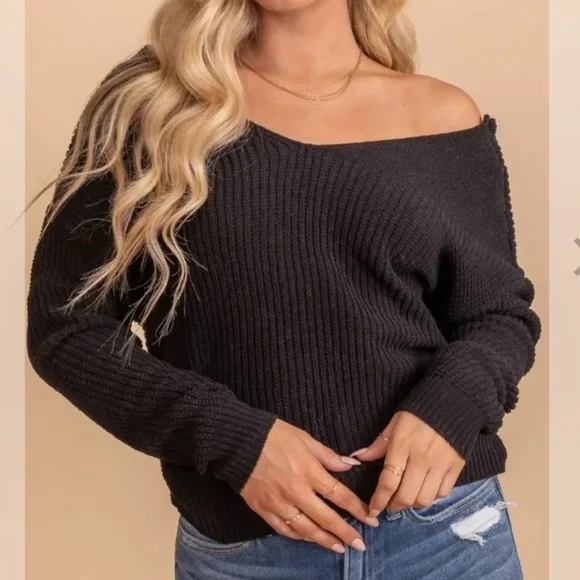 Reversible Criss Cross Twisted Back Sweater