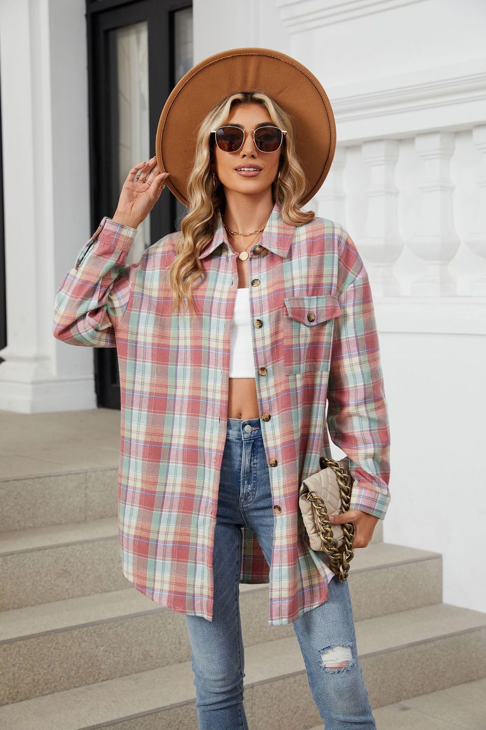 Oversized Plaid Flannel Shirt