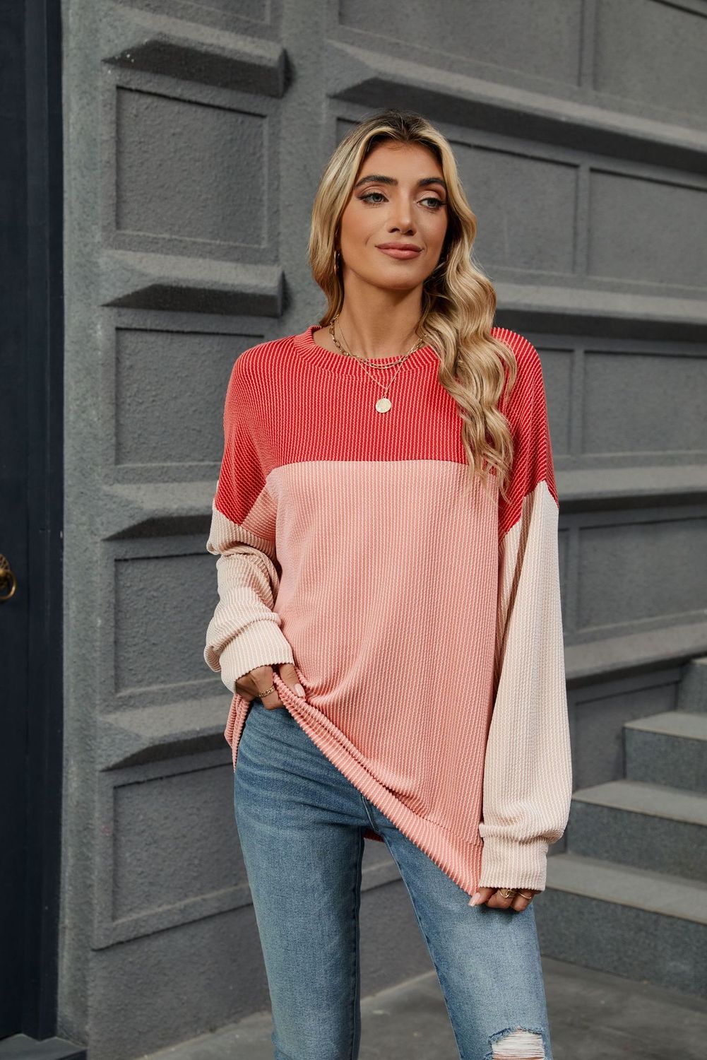 Three-Tone Pullover
