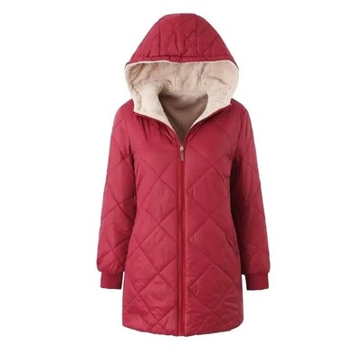 Casual Women Mid-length Hooded Cotton Jacket