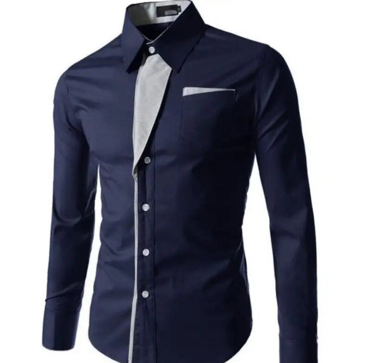 Autumn Fashion Simple Polo Collar Spliced Stripe