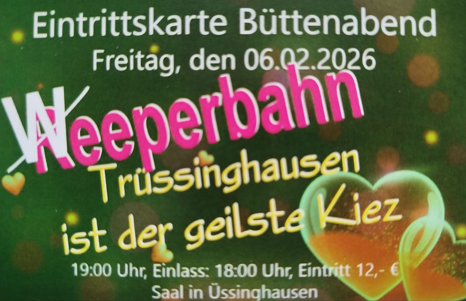 Eintrittskarte Büttenabend Fr 06.02.26