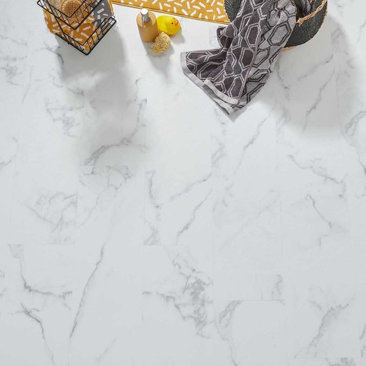 Tumbled Carrara Marble ZEEZOO SPC Vinyl Click Flooring