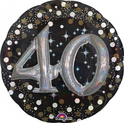 MULTI-BALLOON HOLOGRAPHIC SPARKLING BIRTHDAY 40