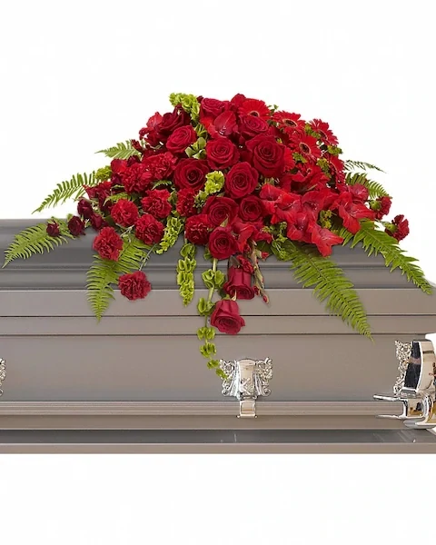 Gerbe de cercueil Sanctuaire de roses rouges