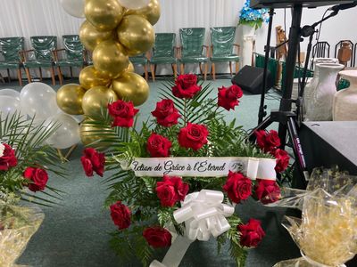 Red roses basket 
