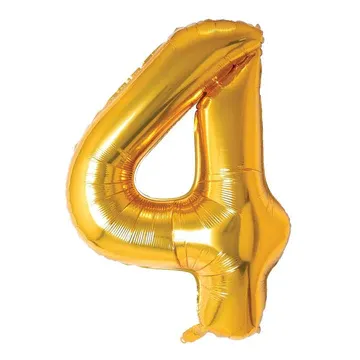Ballon mylar, 34 pouces, chiffre 4