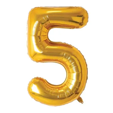 Ballon mylar, 34 pouces, chiffre 5