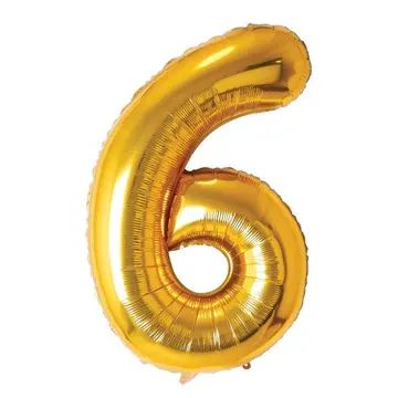 Ballon mylar, 34 pouces, chiffre 6