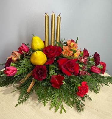 CENTRE DE TABLE FRUITÉ DE NOEL