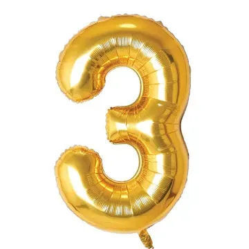 Ballon mylar, 34 pouces, chiffre 3