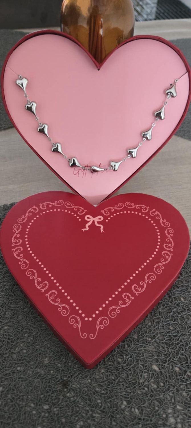 Collier argent cœurs