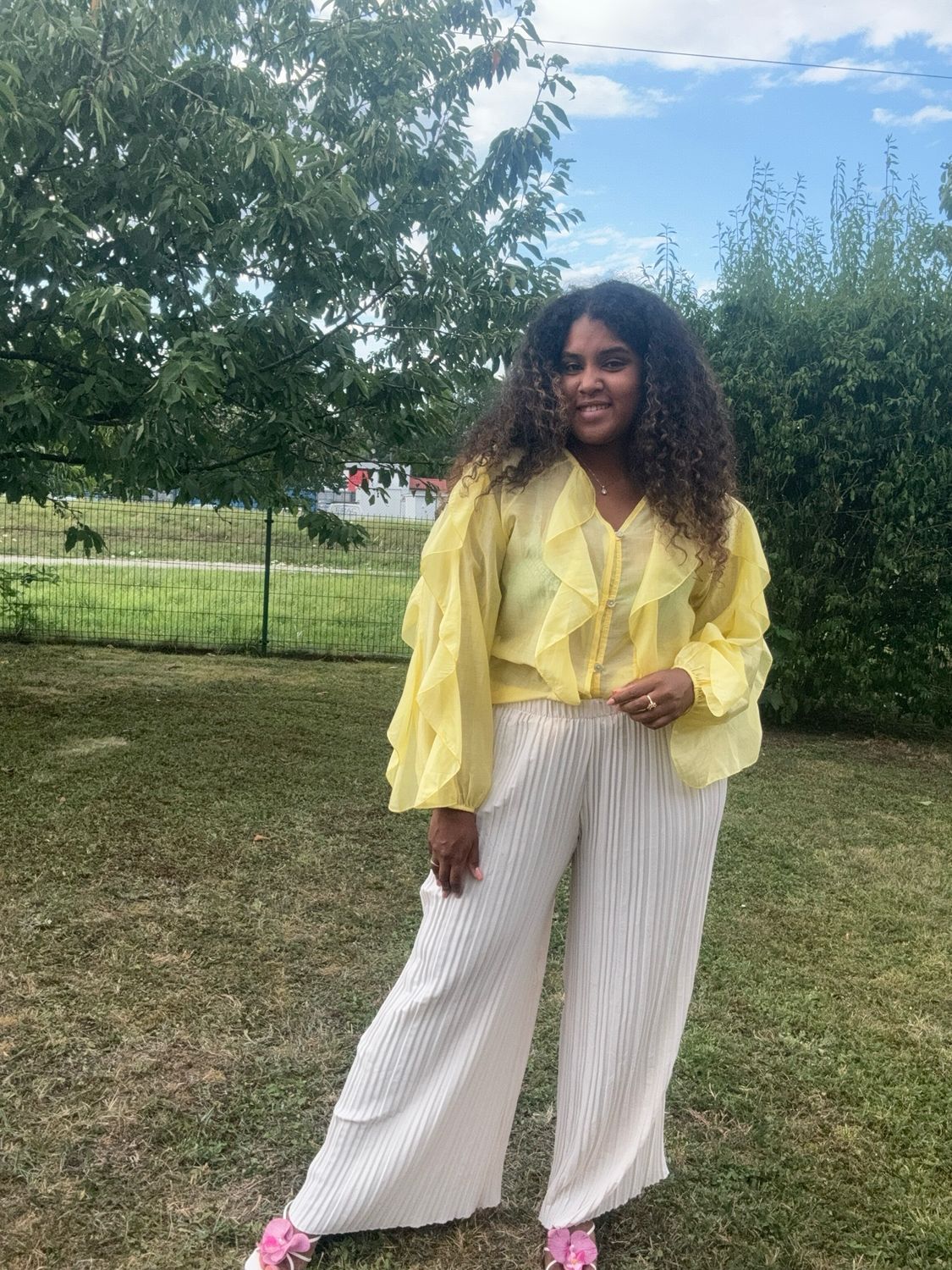 Pantalon plissée beige