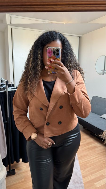Veste en suédine camel
