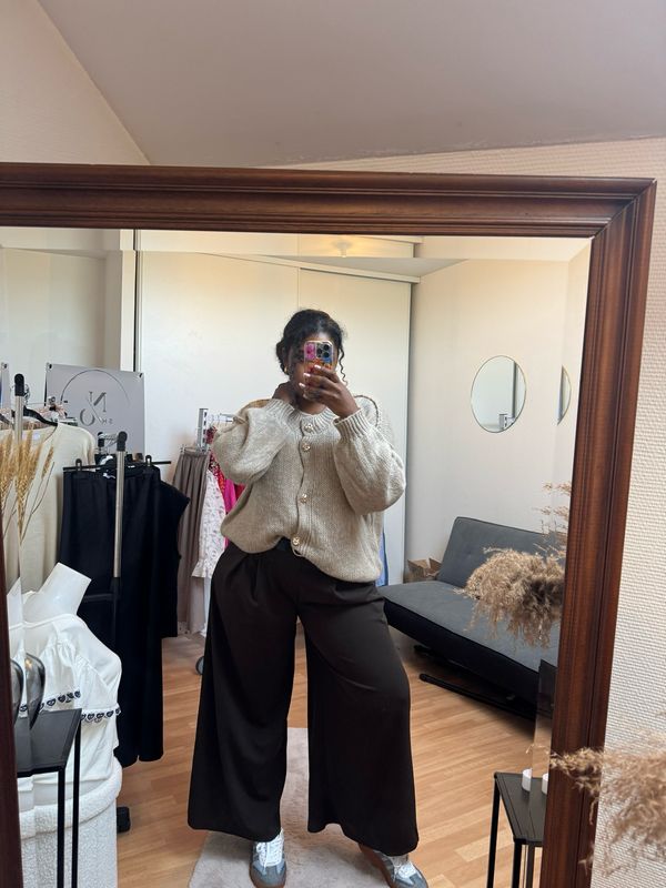Pantalon marron avec ceinture