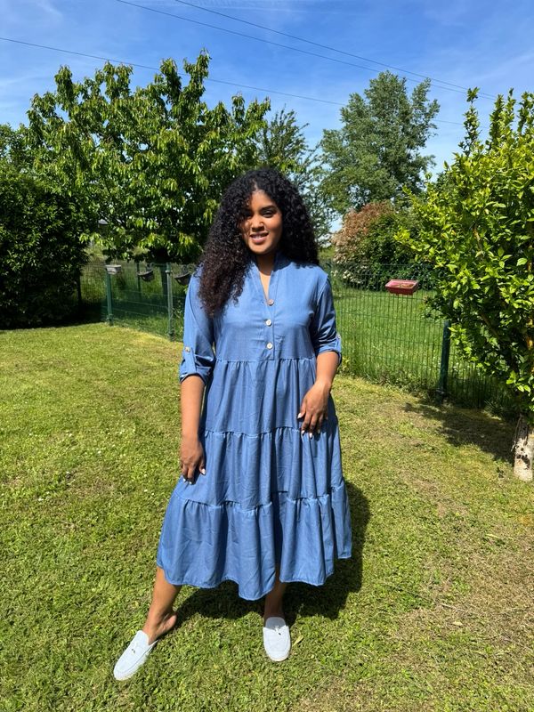 Robe longue denim