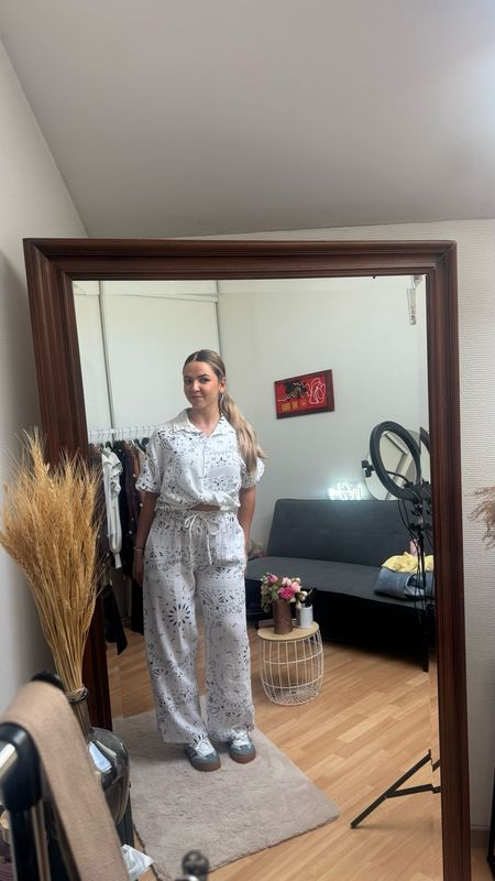 Ensemble blanc imprimé bandana gaz de coton