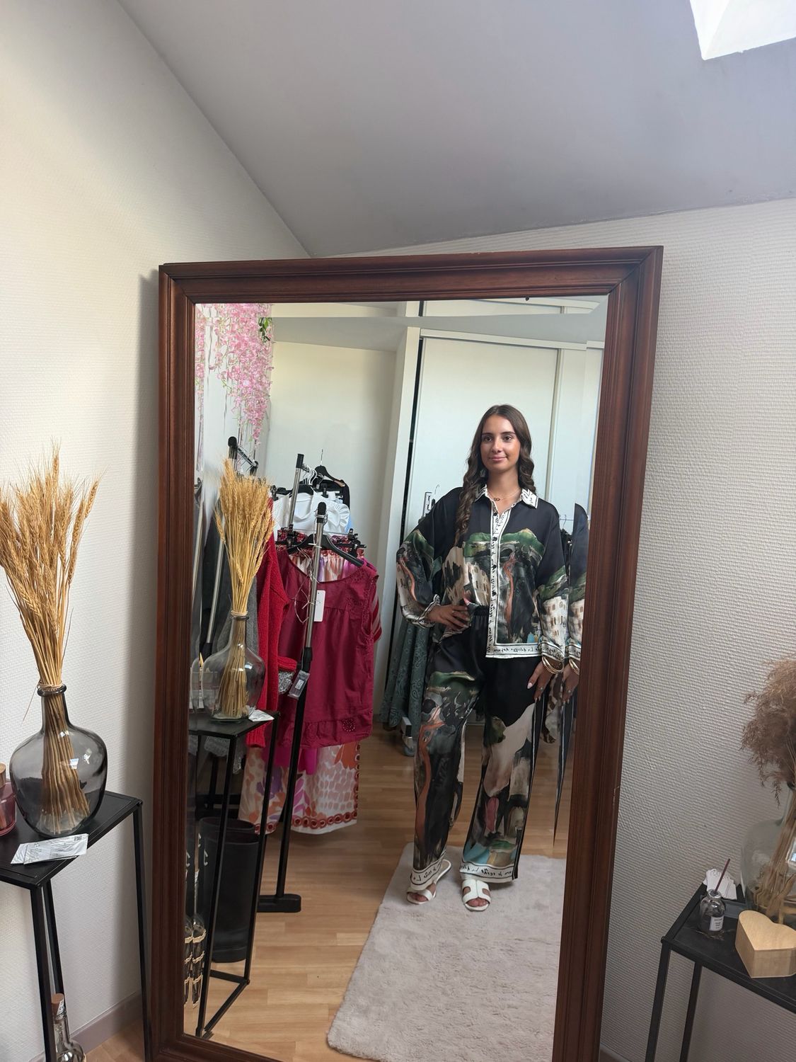 Ensemble satiné à motifs