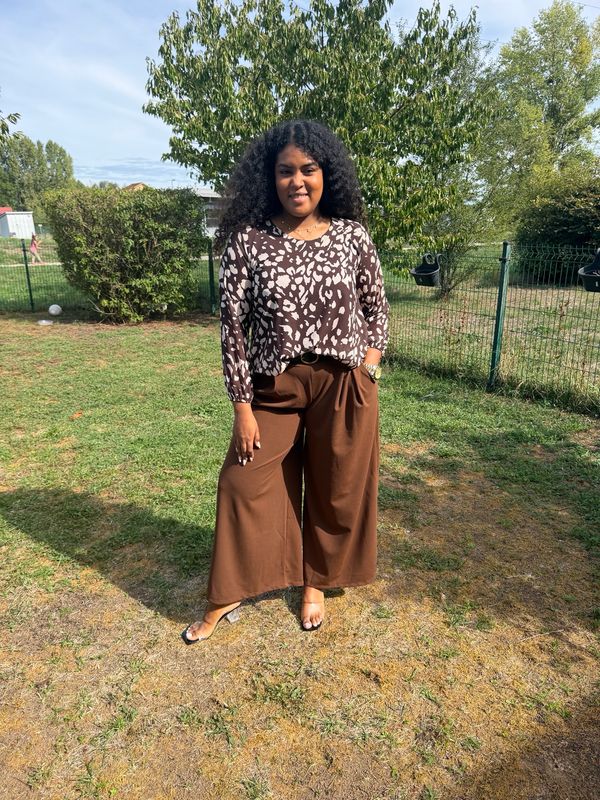 Blouse léopard marron