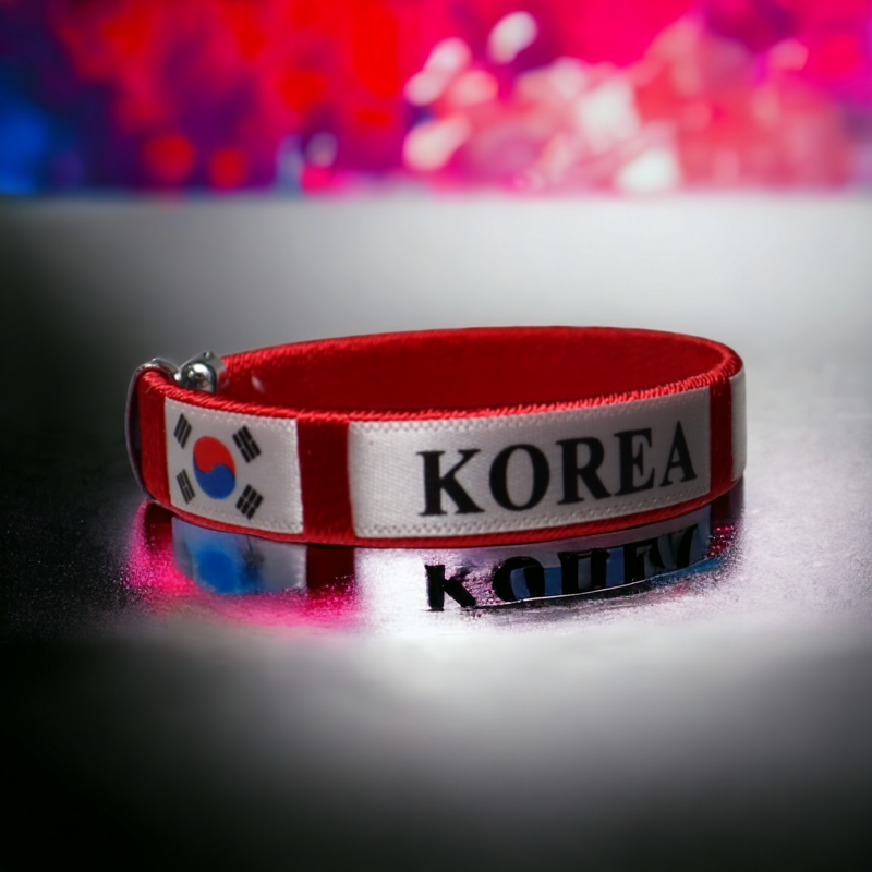Bracelet &quot;Korea&quot; avec Drapeau Coréen