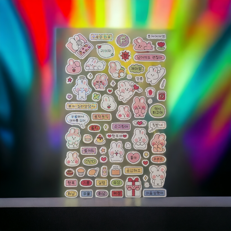 Stickers Phrases en Coréen Lapin