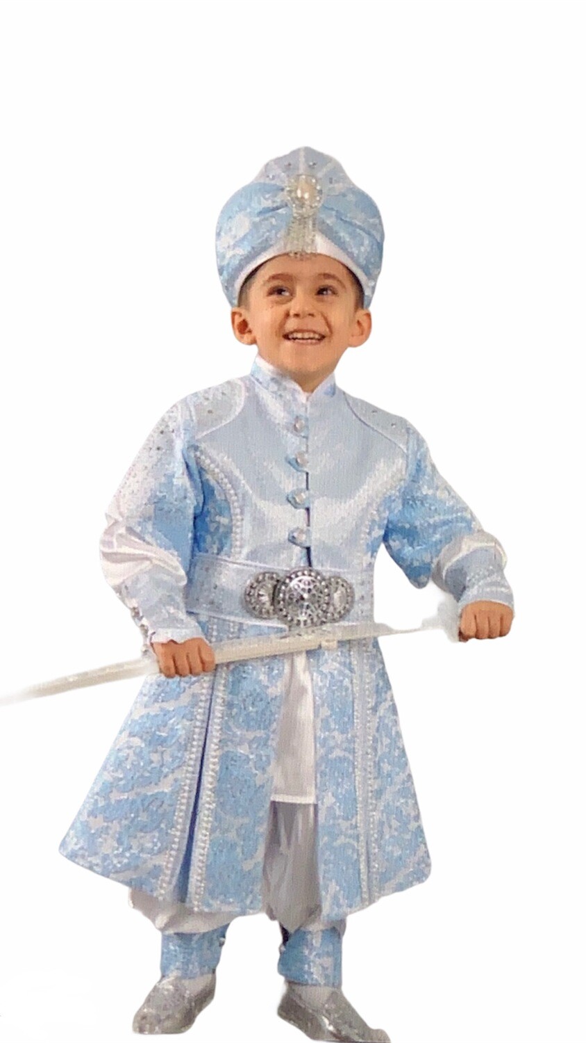 Zilvere/Lichblauwe Kinder Besnijdenis Pak
