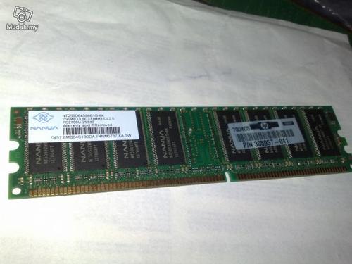256MB DDR RAM-333MHz-CL2.5 PC2700U