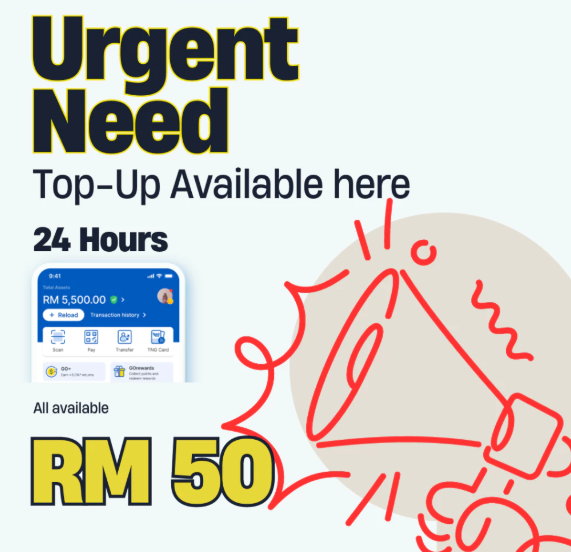 RM50 ​​Top-Up Instant Reload for Celcom, Digi, TuneTalk, Hotlink, TNG, Transfer, UMobile &amp; More!