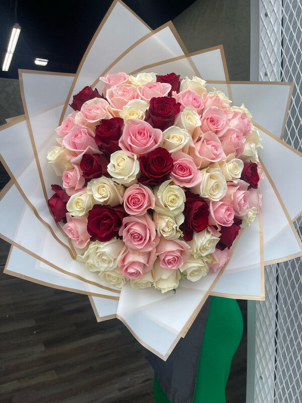 50 Roses Pink, Red & White