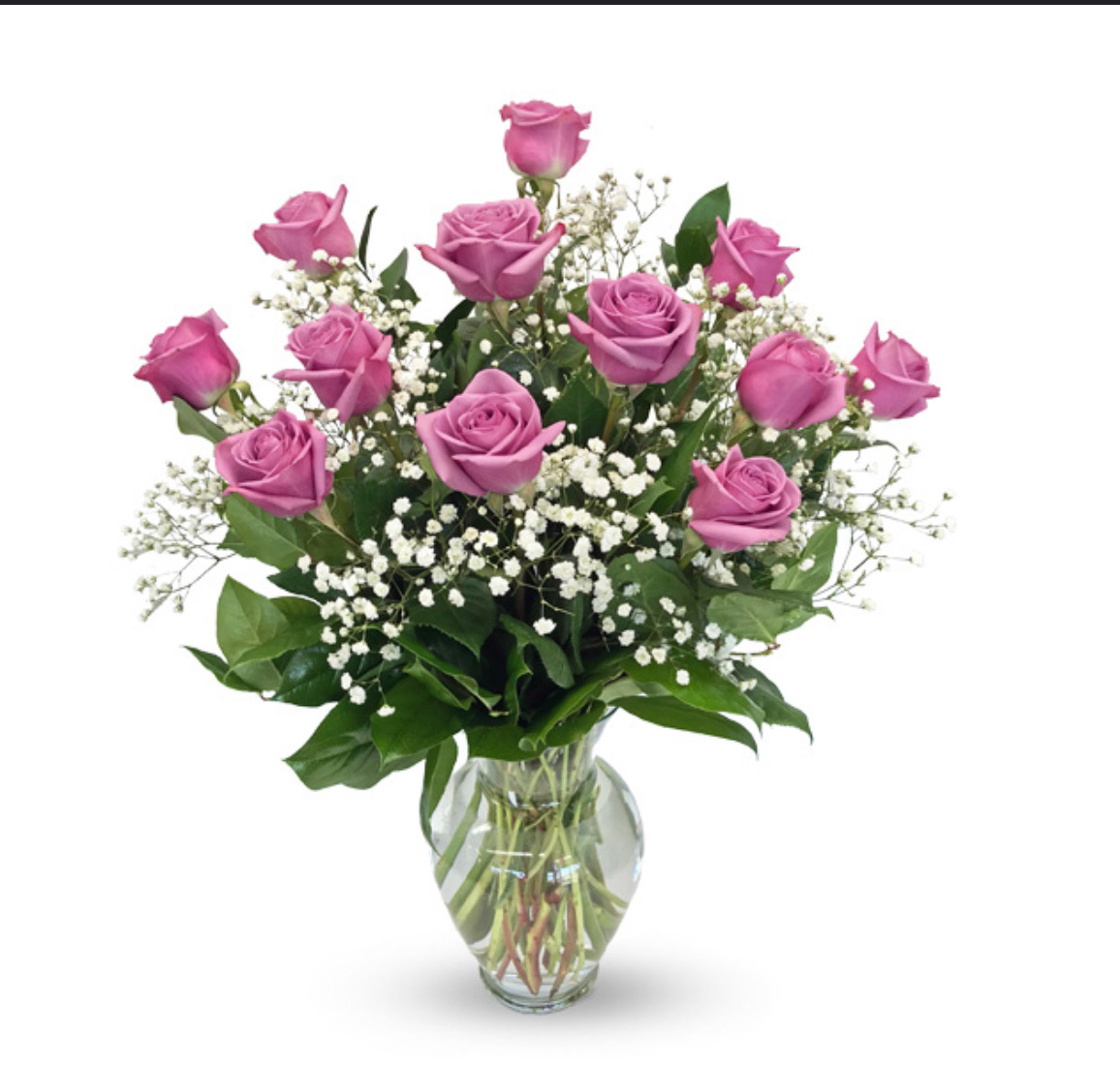 Dozen Classic  Roses in a Vase