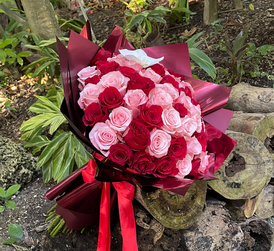 50 Roses Red & Pink